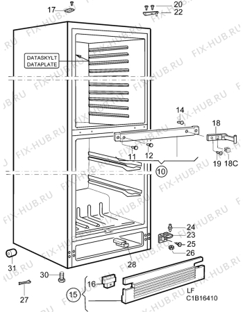 Взрыв-схема холодильника Arthurmartinelux AR8596BA - Схема узла C10 Cabinet